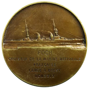 Médaille Foch croiseur lancé à Brest en 1929