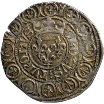 Charles VI Gros aux lis sous une couronne Tournai