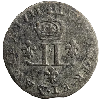 Louis XIV XV deniers 1711 Metz