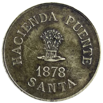Pérou Hacienda Puente Santa 10 centavos 1878