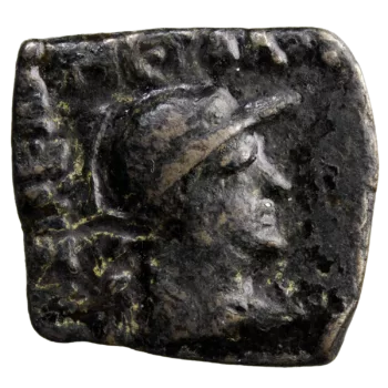 Bactriane Eukratide I bronze carré