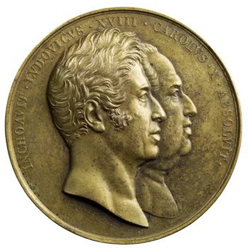 Charles X médaille 1825 statue équestre