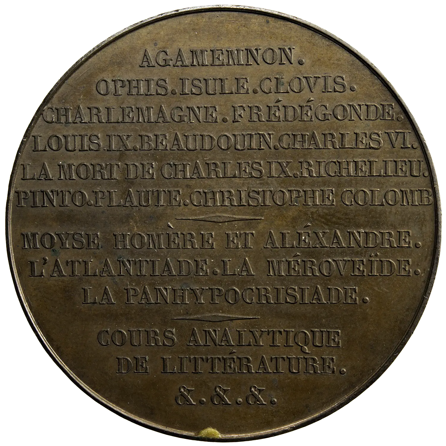 Lemercier AE medal 1833