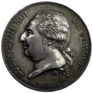 Louis XVIII médaille argent école royales beaux arts Lyon 1814