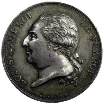 Louis XVIII médaille argent école royales beaux arts Lyon 1814