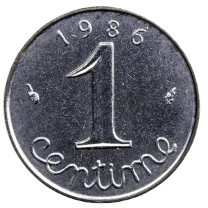 5th French Republic 1 centime 1986