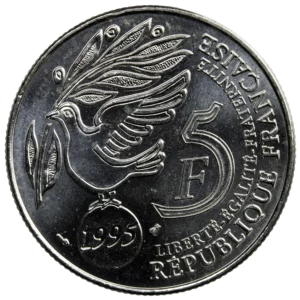 5th French Republic 5 francs 1995 United Nations