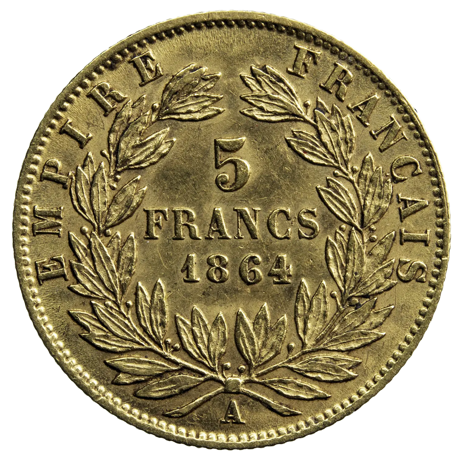 Napoléon III 5 francs or 1864 Paris