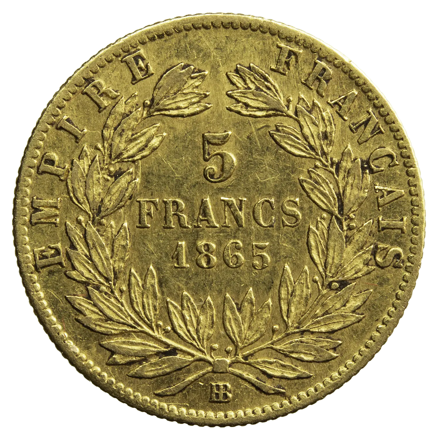Napoléon III 5 francs or 1865 Strasbourg