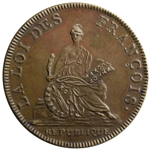 Convention essai de 2 sols de Bernier 1793