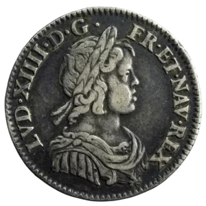 Louis XIV 1/12 écu mèche courte 1644 Paris