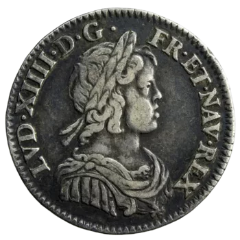 Louis XIV 1/12 écu mèche courte 1644 Paris