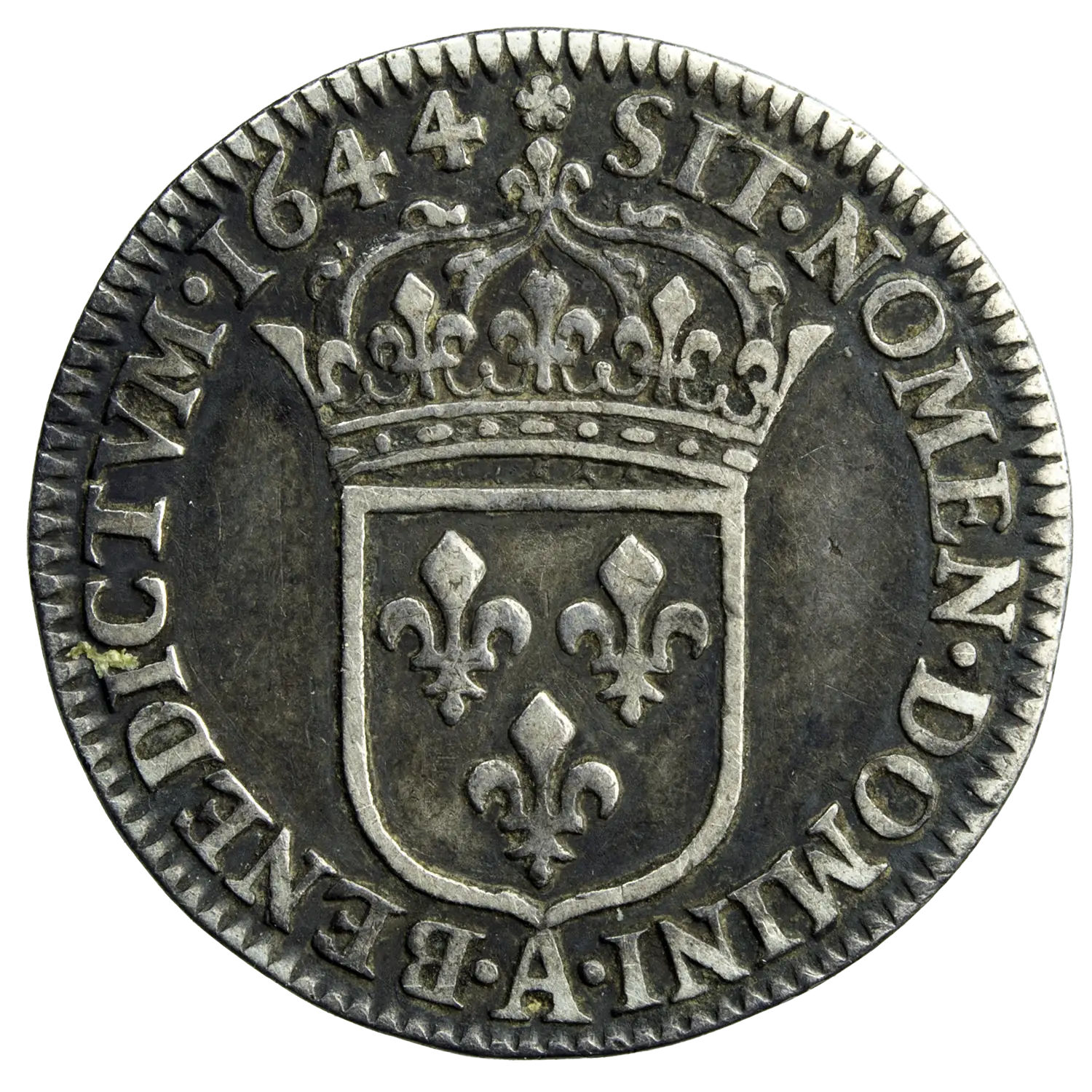 Louis XIV 1/12 écu mèche courte 1644 Paris