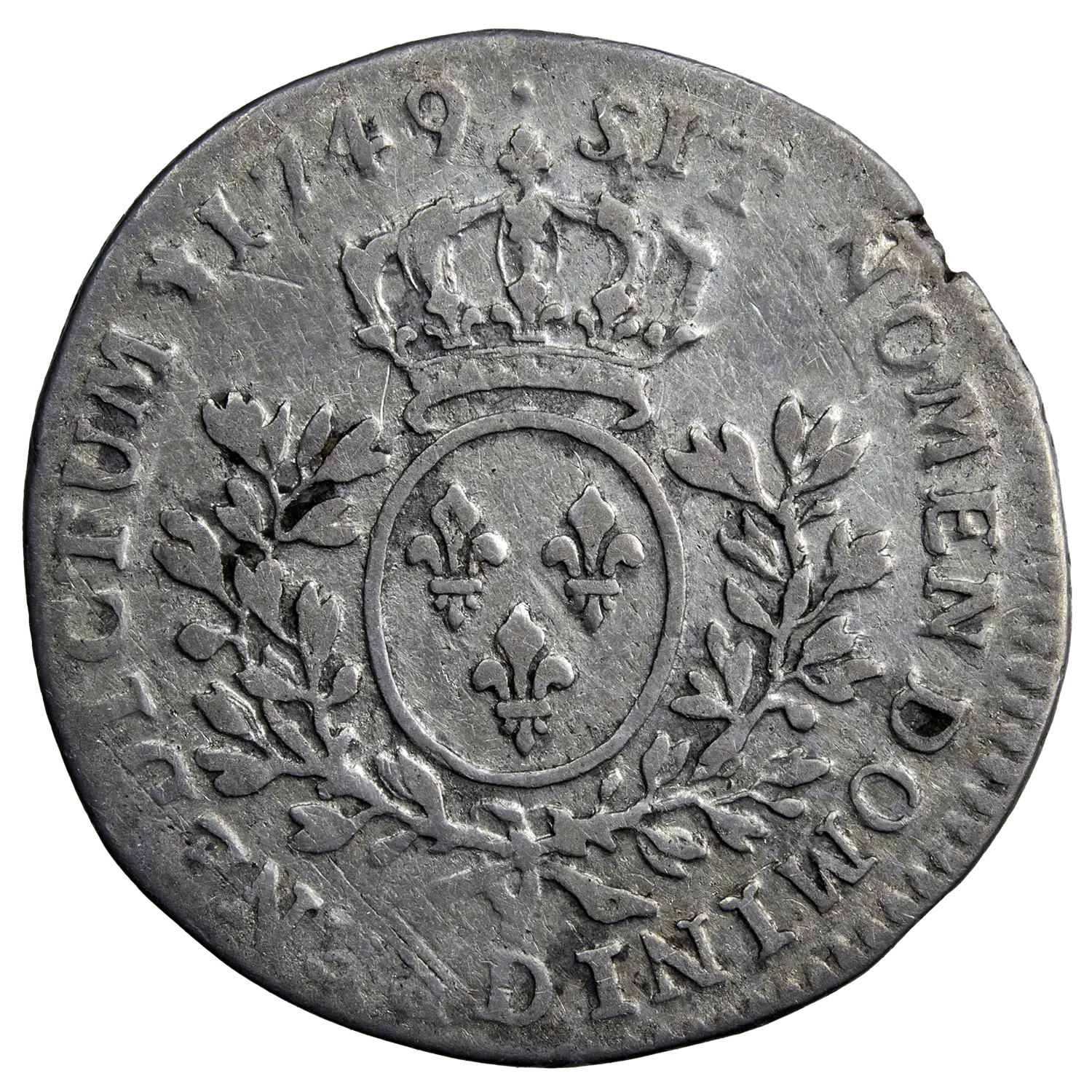 Louis XV 1/5 écu 1749 Lyon