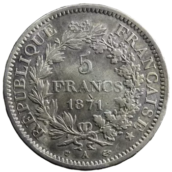 Commune de Paris 5 francs 1871 Camelinat