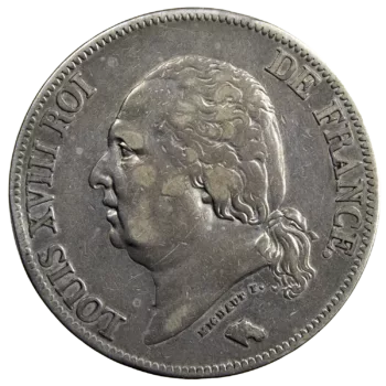 Louis XVIII 5 francs 1823 Lille