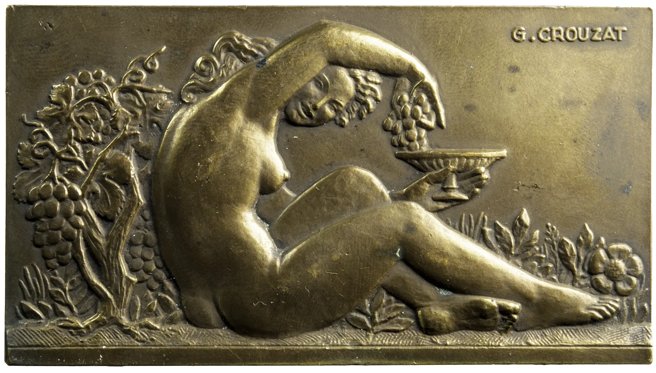 Bronze plaquette by G. Crouzat