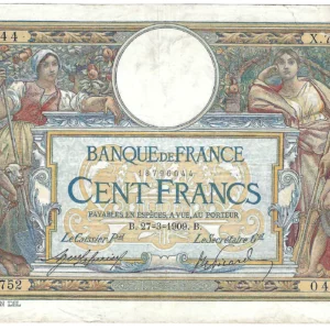 100 francs Luc Olivier Merson avec LOM B.27=3=1909.B