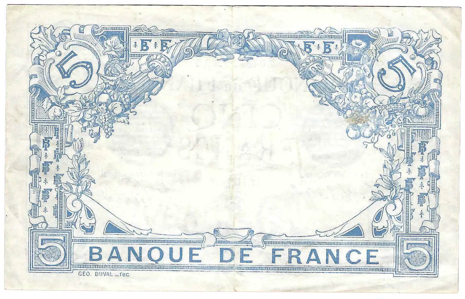 5 francs bleu 5 octobre 1915