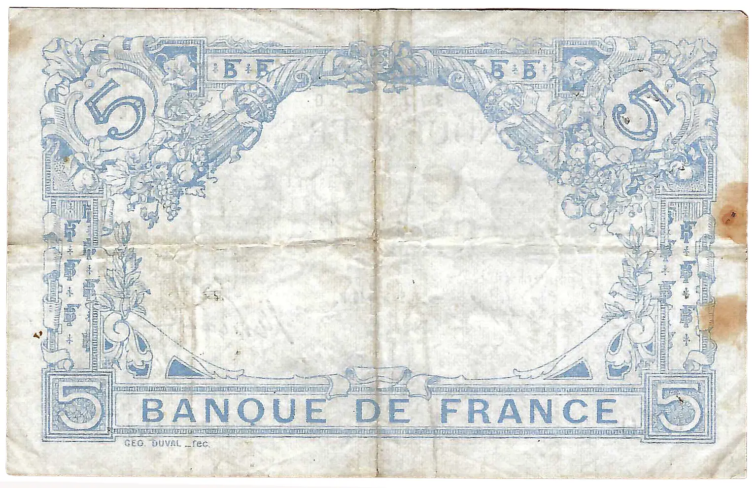 5 francs bleu 29 novembre 1916