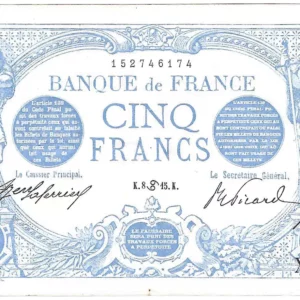 5 francs bleu 8 Juin 1915