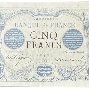 5 francs noir 15 mars 1873
