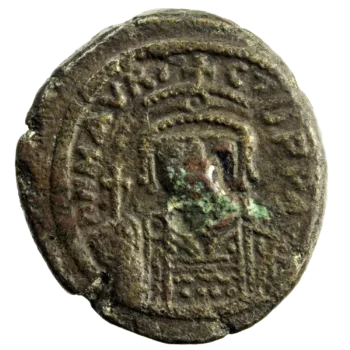 Maurice Tibère demi follis Constantinople