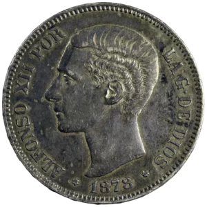 Espagne Alphonse XII 5 pesetas 1878