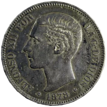 Espagne Alphonse XII 5 pesetas 1878