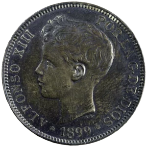 Espagne Alphonse XIII 5 pesetas 1899