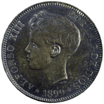 Espagne Alphonse XIII 5 pesetas 1899