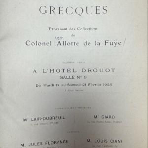 Collection of Greek coins of Colonel Allotte de la Fuye 1925
