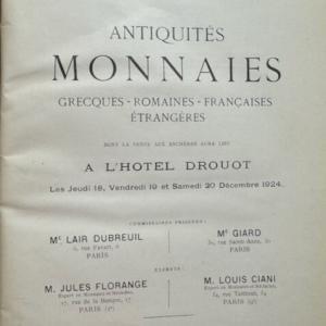 Catalogue of the auction sale of the Barrachin Collection