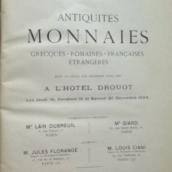 Catalogue of the auction sale of the Barrachin Collection