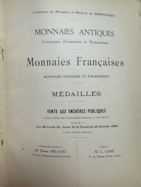 Collection de M. le Général de Grandprey 1935 - Image 2