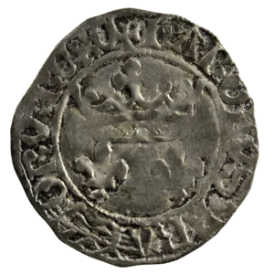 Charles VII petit blanc aux lis accostés Chinon