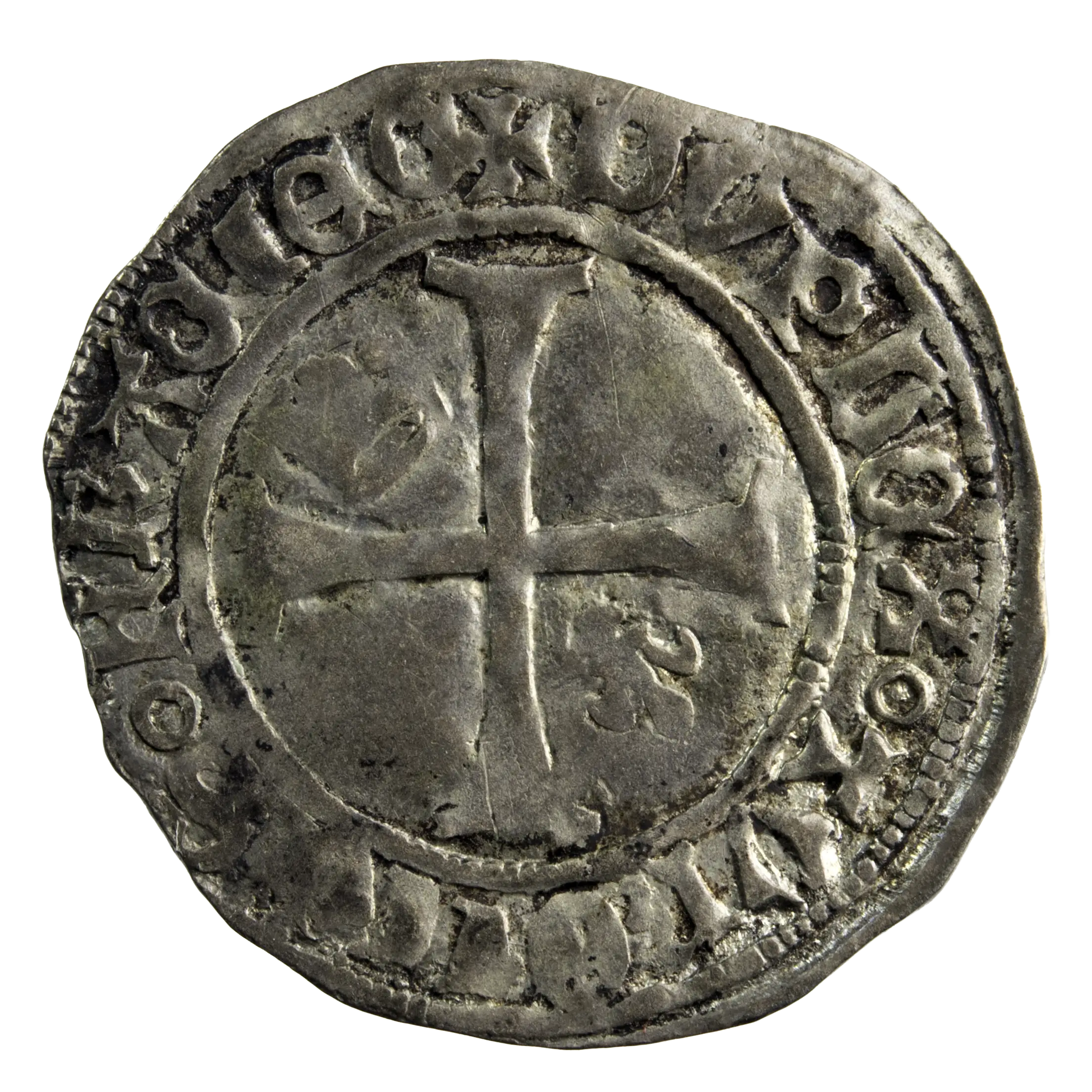 Charles VII petit blanc aux lis accostés Chinon