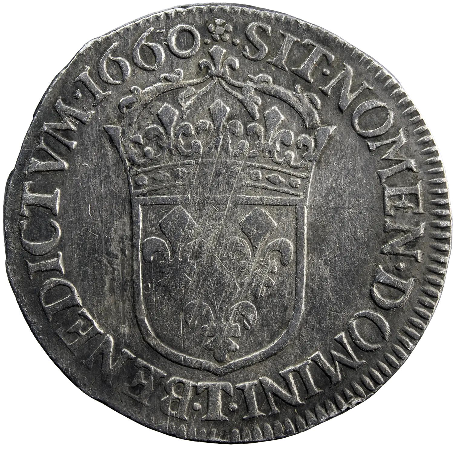 Louis XIV demi-écu buste juvénile 1660 Nantes