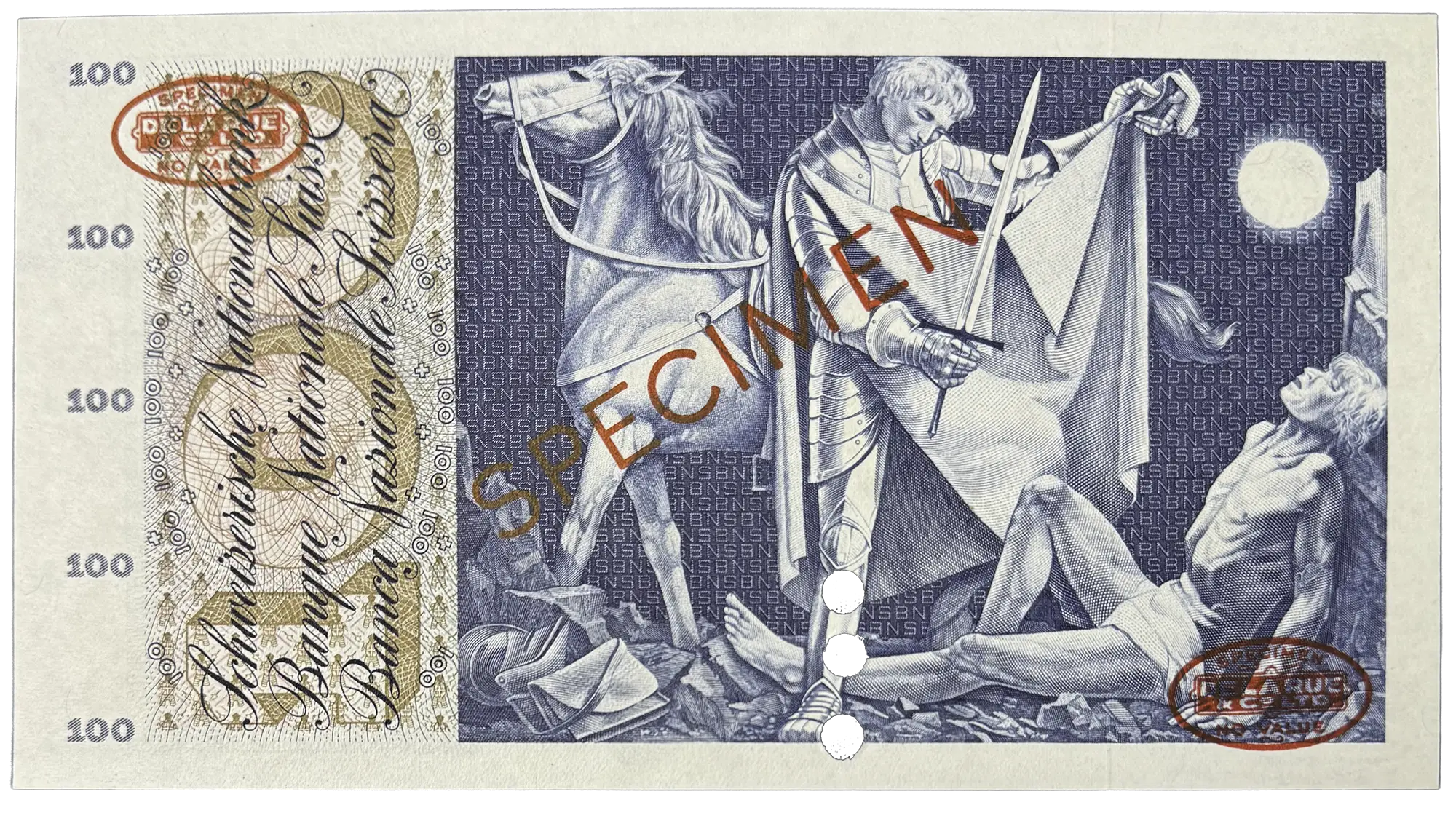 Switzerland 100 francs SPECIMEN 21-12-1961