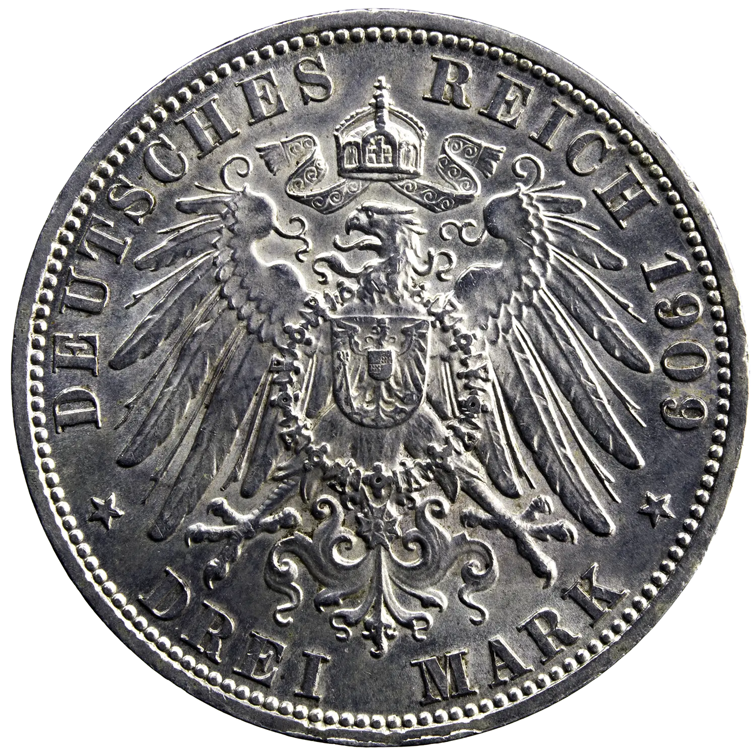 Allemagne Schwarzburg Sondershausen Karl Gunther 3 mark 1909