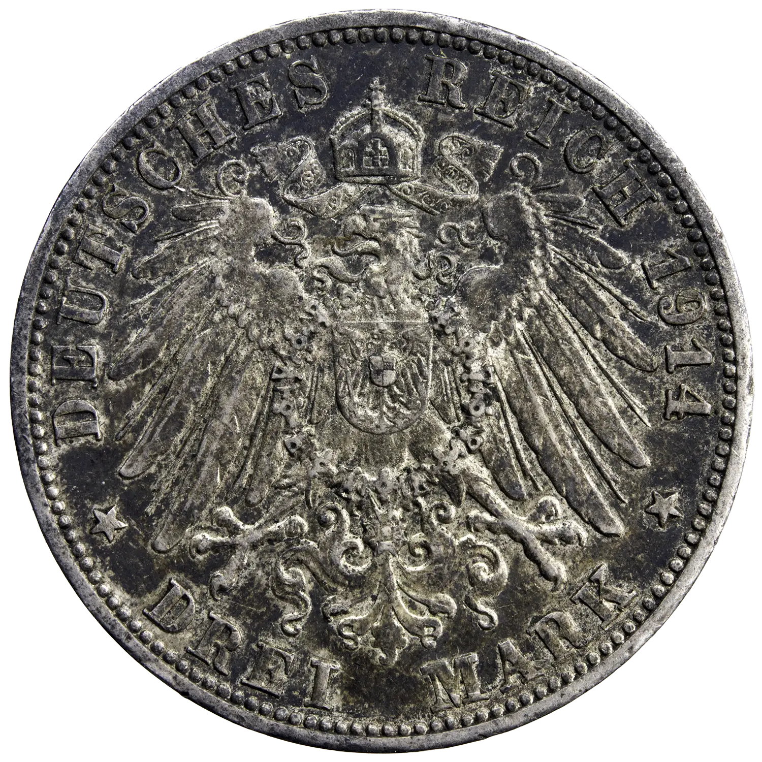 Allemagne Wurtemberg 3 mark 1914 F