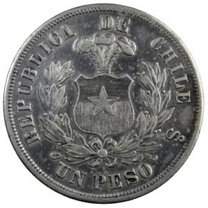Chili Peso 1878 Santiago
