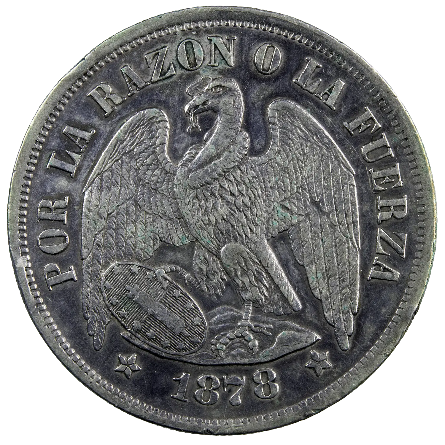 Chili Peso 1878 Santiago