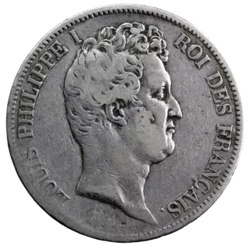 Louis Philippe 5 francs 1830 Nantes tranche en creux