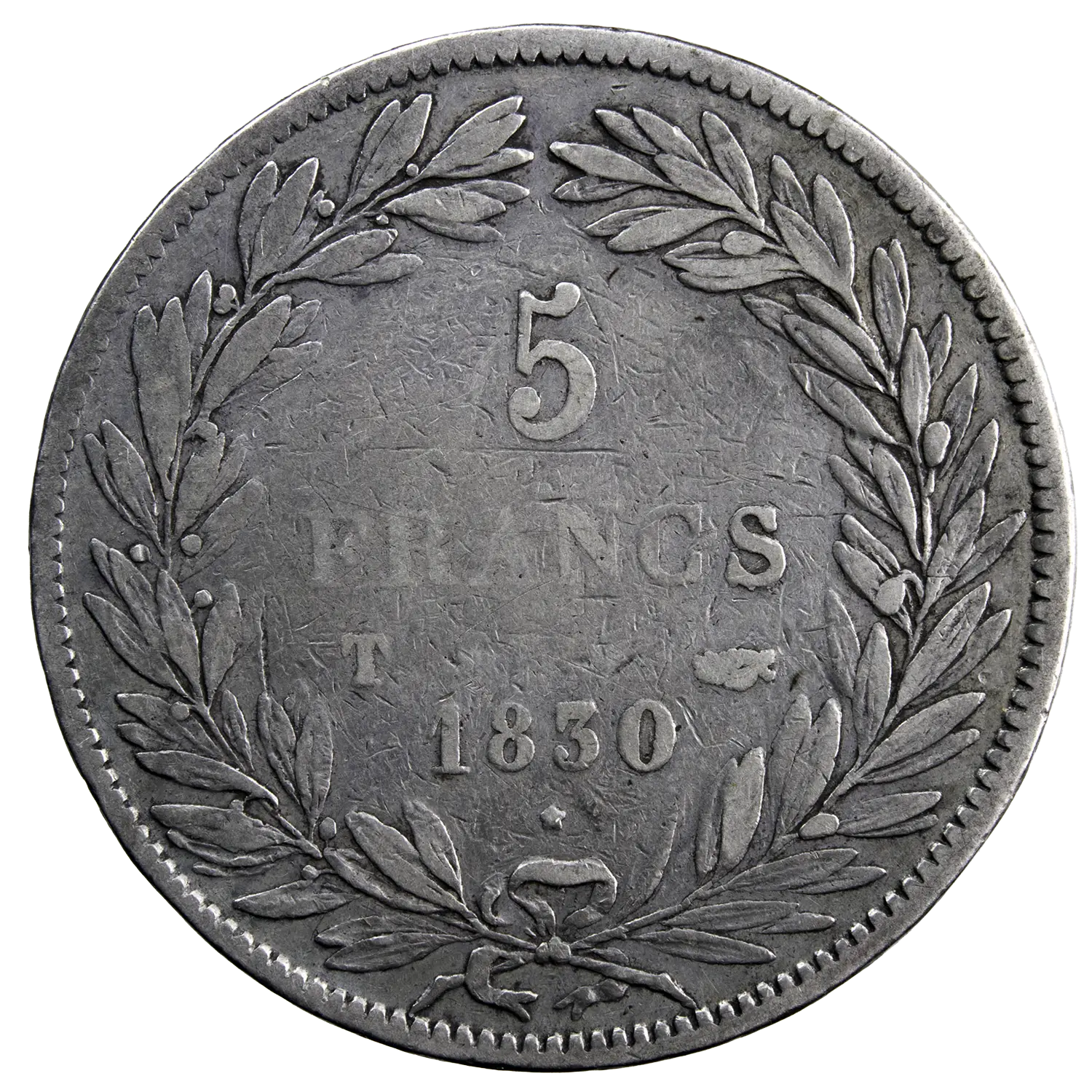 Louis Philippe 5 francs 1830 Nantes Incuse edge