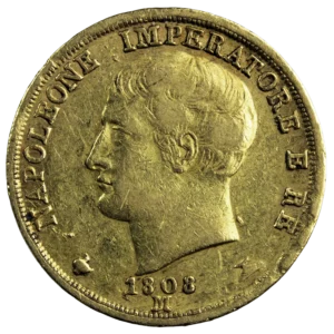Royaume d'Italie Napoléon 20 lire 1808 M