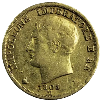 Royaume d'Italie Napoléon 20 lire 1808 M