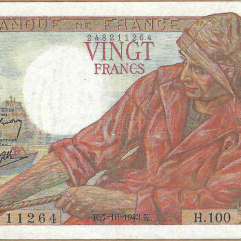20 francs pêcheur  7-10-1943