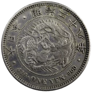 Japan Yen 1895 Countermarked