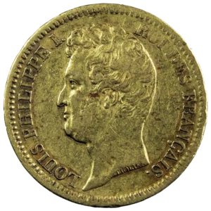 Louis Philippe 20 francs 1831 A tranche en creux